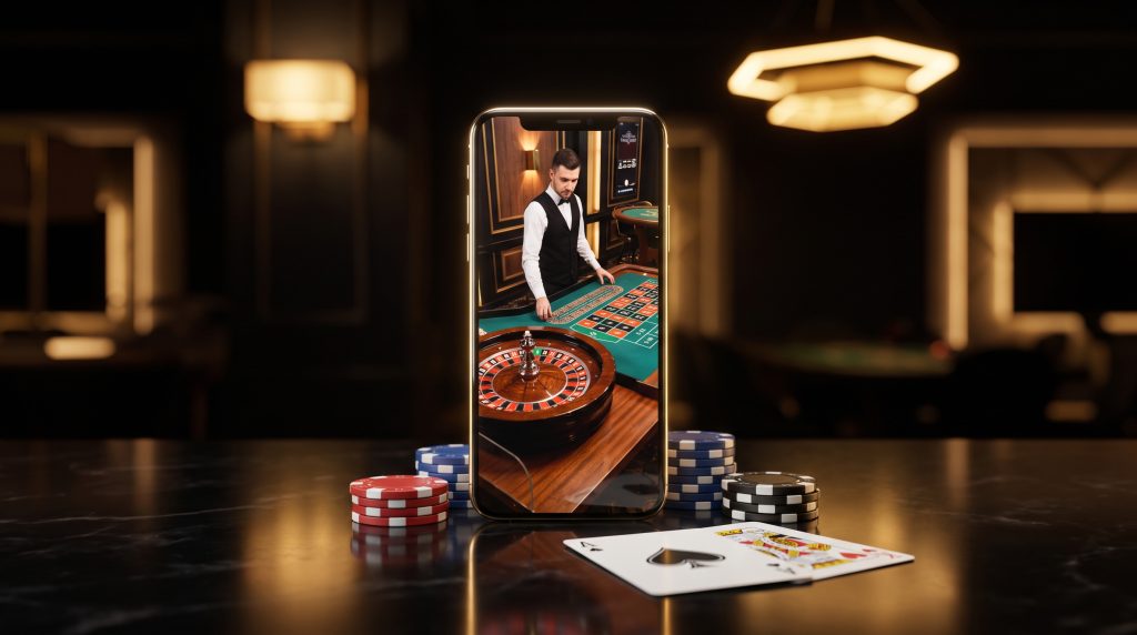 W88 online casino review illustration: an online casino and sportsbook lobby with slot reels, cards and coins