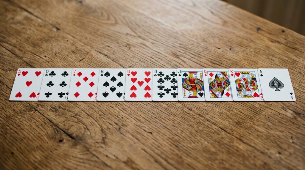 Ten cards in a row from five to ace: a dragon straight, an instant win in sam loc