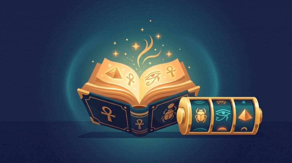 Minh họa nhà cung cấp Play'n GO: cuốn sách cổ huyền bí và máy đánh bạc chủ đề phiêu lưu