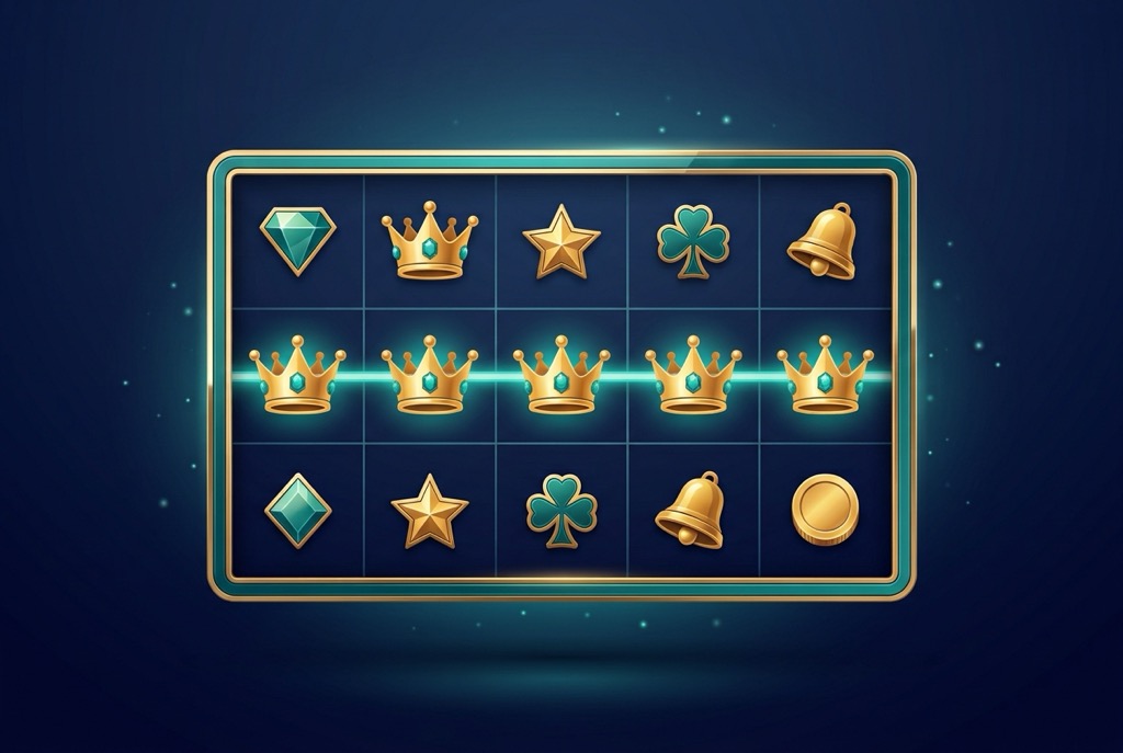 Sơ đồ cấu tạo slot: cuộn, hàng và dòng thanh toán (payline)