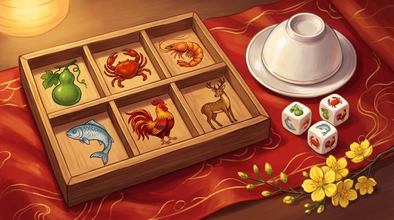 Bầu cua tôm cá là gì? Luật chơi, 6 linh vật và xác suất thật